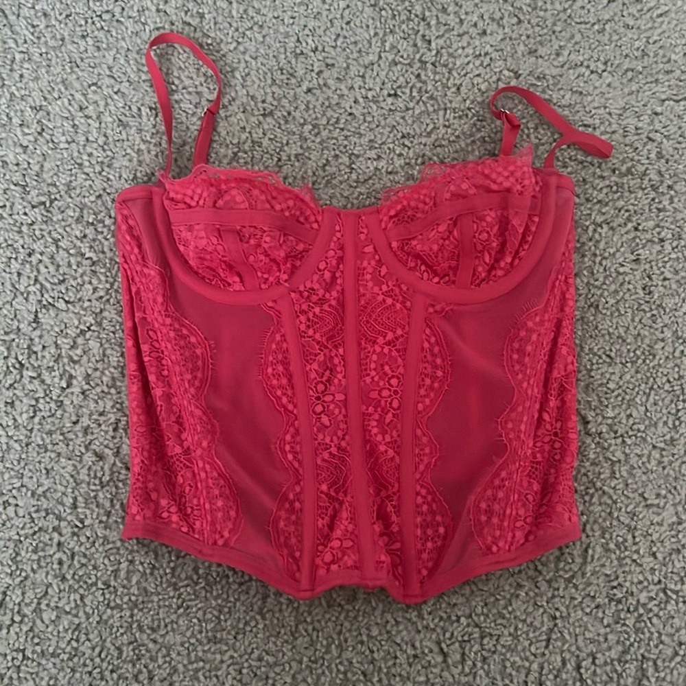 Red/pink urban outfitters corset top